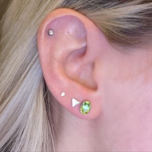 Genuine peridot in sterling silver earrings